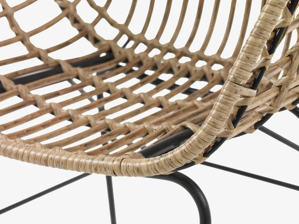 FAUSING Tavolo L220 cm nero + 4 ILDERHUSE Sedie naturale
