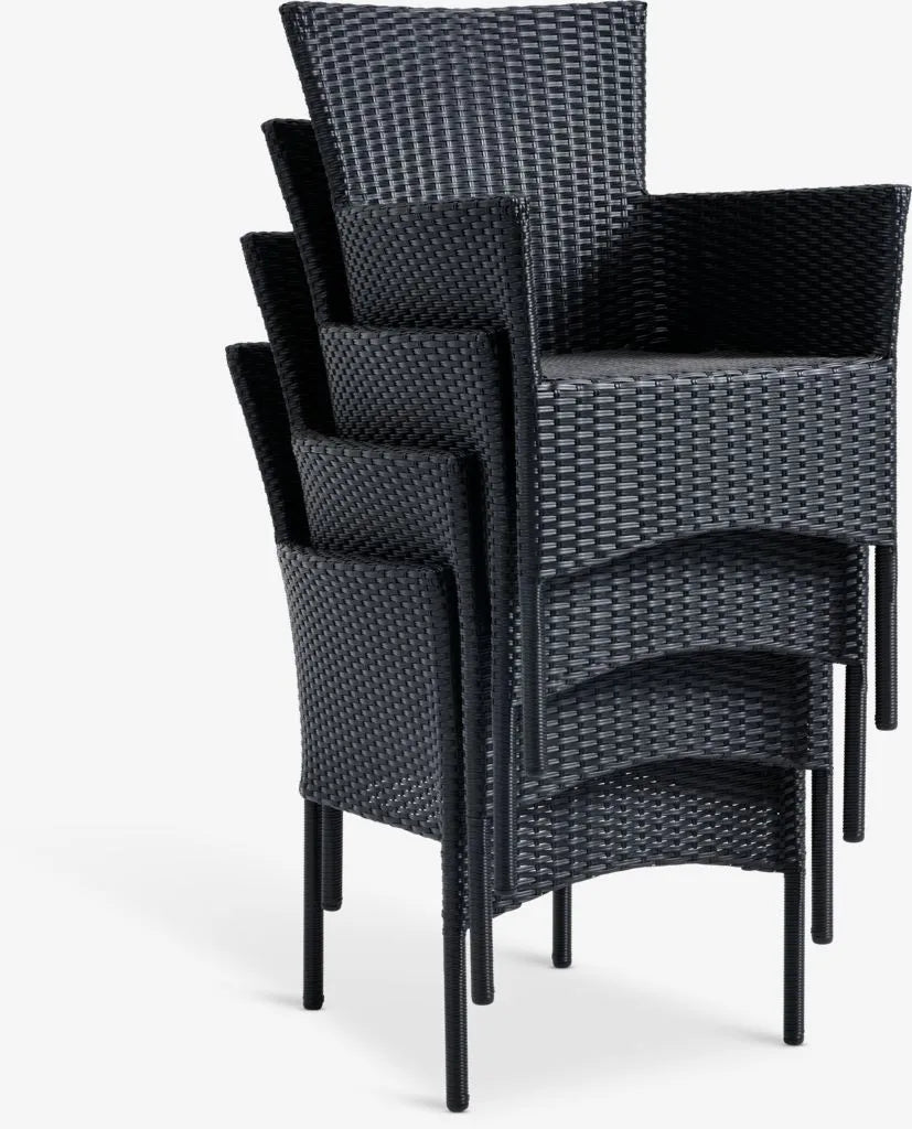 FAUSING Tavolo L220 cm + 4 AIDT Sedie nero