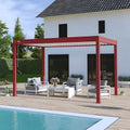 Pergola bioclimatica autoportante 3x4 m in alluminio rosso