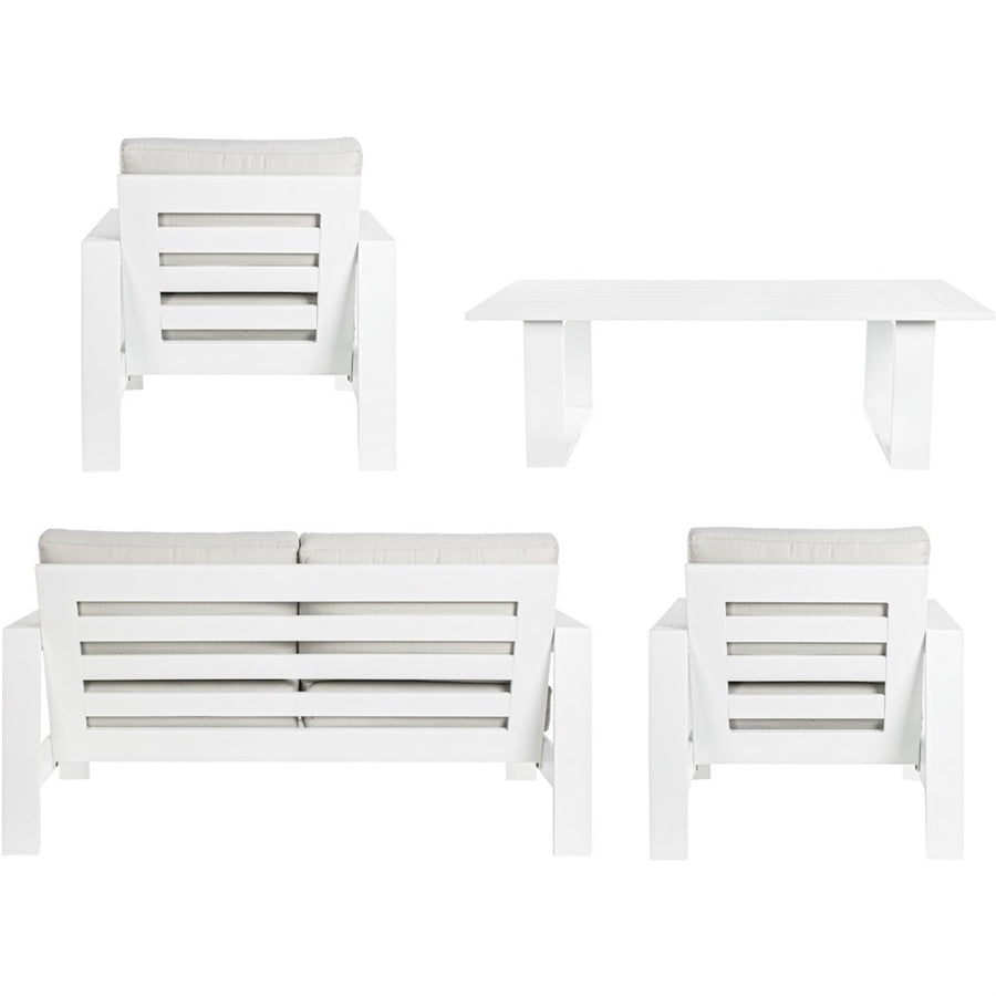 Set da giardino completo Bars in alluminio bianco