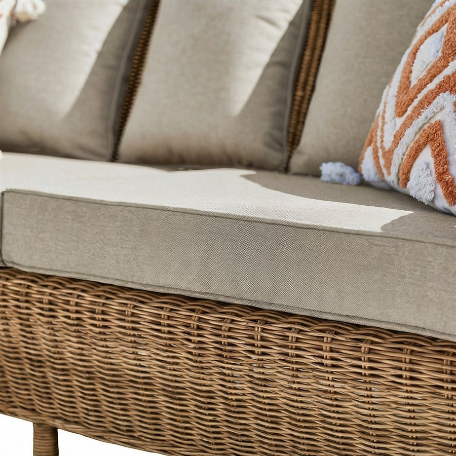 Set divano poltrone e tavolo da giardino in rattan Kalef
