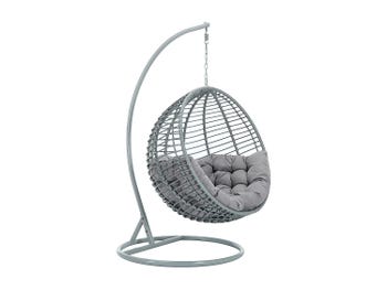 Poltrona sospesa in resina intrecciata Grigio - BONTOC di MYLIA