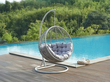 Poltrona sospesa in resina intrecciata Grigio - BONTOC di MYLIA