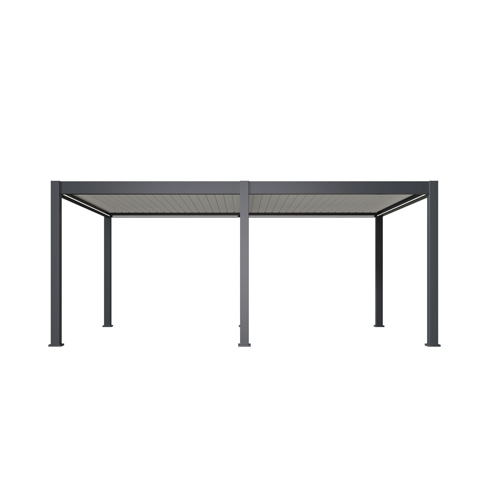 Pergola bioclimatica motorizzata autoportante 4x6 m antracite e bianca