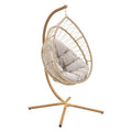 Poltrona sospesa Ovo NATERIAL struttura in acciaio beige, cuscini in poliestere beige